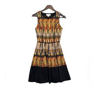 Jessica Simpson Dress Women’s Size 8 Black Yellow Tribal Print Sleeveless